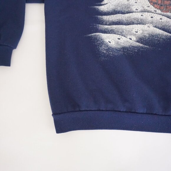 Vintage Cats Christmas Navy Graphic Sweatshirt Festive Holiday Winter M - Picture 6 of 9